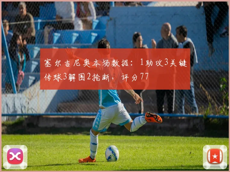 塞尔吉尼奥本场数据：1助攻3关键传球3解围2抢断，评分77